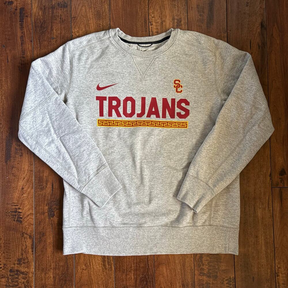 USC Trojans Nike Sweatshirt Mens L Gray Team Issued Sportswear University